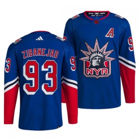 New York Rangers Hockeydrakt Mika Zibanejad 93 2022-23 Blå Reverse Retro 2.0 Adidas Authentic - Herre